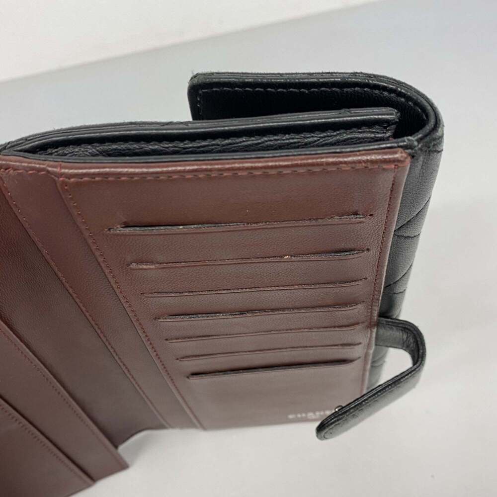 CHANEL Authentic Black Lambskin Leather Wallet - Picture 12 of 15